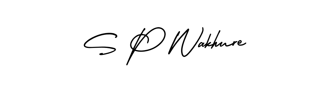 This is the best signature style for the S P Wakhure name. Also you like these signature font (AmerikaSignatureDemo-Regular). Mix name signature. S P Wakhure signature style 3 images and pictures png