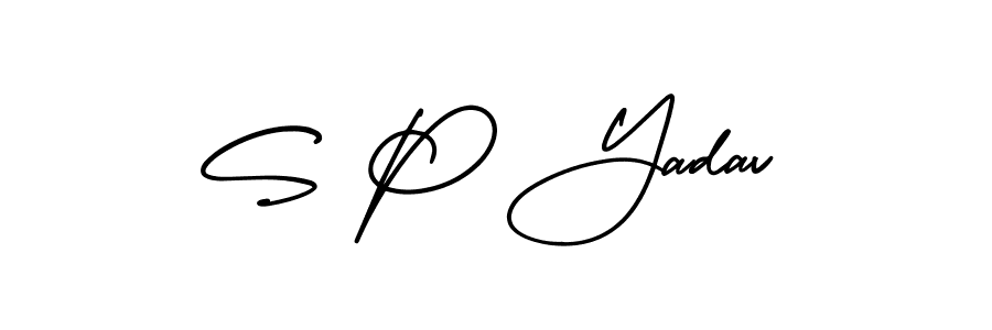 Design your own signature with our free online signature maker. With this signature software, you can create a handwritten (AmerikaSignatureDemo-Regular) signature for name S P Yadav. S P Yadav signature style 3 images and pictures png