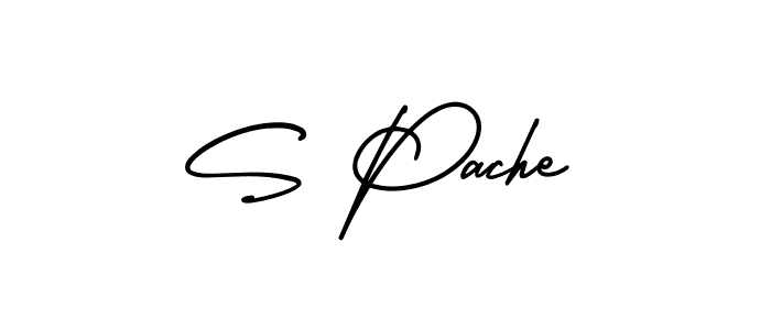 Design your own signature with our free online signature maker. With this signature software, you can create a handwritten (AmerikaSignatureDemo-Regular) signature for name S Pache. S Pache signature style 3 images and pictures png