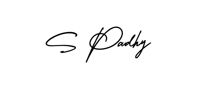 S Padhy stylish signature style. Best Handwritten Sign (AmerikaSignatureDemo-Regular) for my name. Handwritten Signature Collection Ideas for my name S Padhy. S Padhy signature style 3 images and pictures png