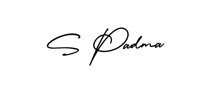 How to make S Padma name signature. Use AmerikaSignatureDemo-Regular style for creating short signs online. This is the latest handwritten sign. S Padma signature style 3 images and pictures png