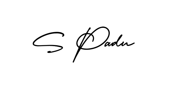 Use a signature maker to create a handwritten signature online. With this signature software, you can design (AmerikaSignatureDemo-Regular) your own signature for name S Padu. S Padu signature style 3 images and pictures png