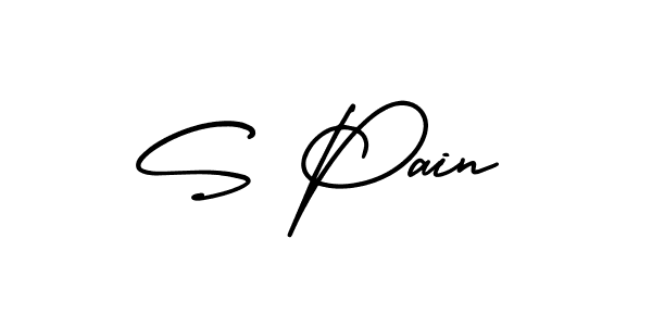 Best and Professional Signature Style for S Pain. AmerikaSignatureDemo-Regular Best Signature Style Collection. S Pain signature style 3 images and pictures png