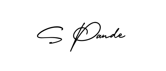 Similarly AmerikaSignatureDemo-Regular is the best handwritten signature design. Signature creator online .You can use it as an online autograph creator for name S Pande. S Pande signature style 3 images and pictures png