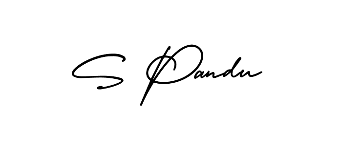 Use a signature maker to create a handwritten signature online. With this signature software, you can design (AmerikaSignatureDemo-Regular) your own signature for name S Pandu. S Pandu signature style 3 images and pictures png