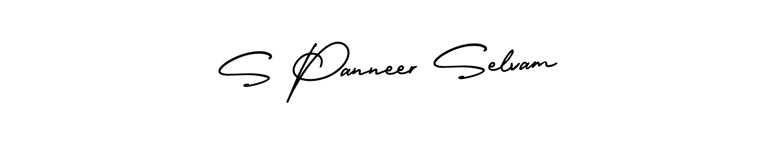Use a signature maker to create a handwritten signature online. With this signature software, you can design (AmerikaSignatureDemo-Regular) your own signature for name S Panneer Selvam. S Panneer Selvam signature style 3 images and pictures png