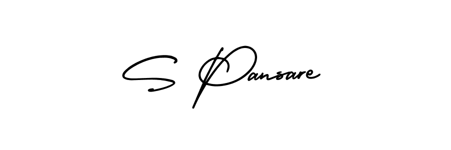 The best way (AmerikaSignatureDemo-Regular) to make a short signature is to pick only two or three words in your name. The name S Pansare include a total of six letters. For converting this name. S Pansare signature style 3 images and pictures png