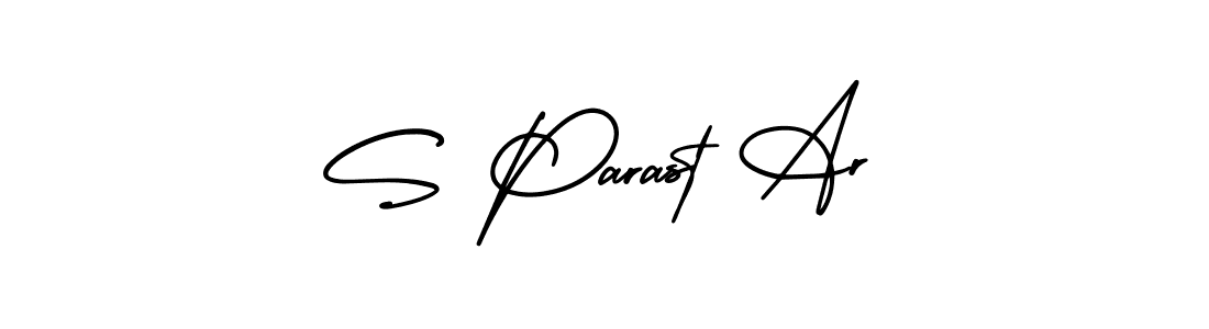 Use a signature maker to create a handwritten signature online. With this signature software, you can design (AmerikaSignatureDemo-Regular) your own signature for name S Parast Ar. S Parast Ar signature style 3 images and pictures png