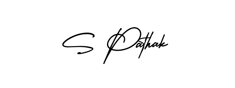 Make a beautiful signature design for name S Pathak. With this signature (AmerikaSignatureDemo-Regular) style, you can create a handwritten signature for free. S Pathak signature style 3 images and pictures png