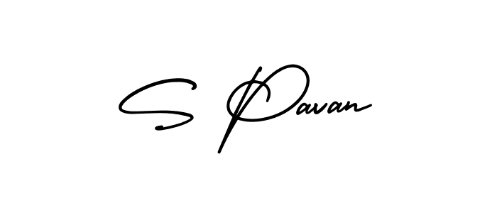 Use a signature maker to create a handwritten signature online. With this signature software, you can design (AmerikaSignatureDemo-Regular) your own signature for name S Pavan. S Pavan signature style 3 images and pictures png