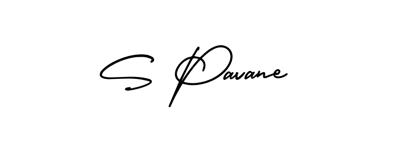 How to make S Pavane name signature. Use AmerikaSignatureDemo-Regular style for creating short signs online. This is the latest handwritten sign. S Pavane signature style 3 images and pictures png