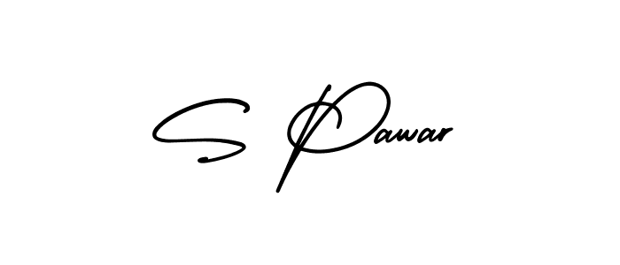 Use a signature maker to create a handwritten signature online. With this signature software, you can design (AmerikaSignatureDemo-Regular) your own signature for name S Pawar. S Pawar signature style 3 images and pictures png