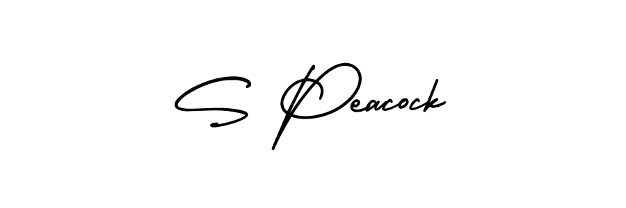 You should practise on your own different ways (AmerikaSignatureDemo-Regular) to write your name (S Peacock) in signature. don't let someone else do it for you. S Peacock signature style 3 images and pictures png