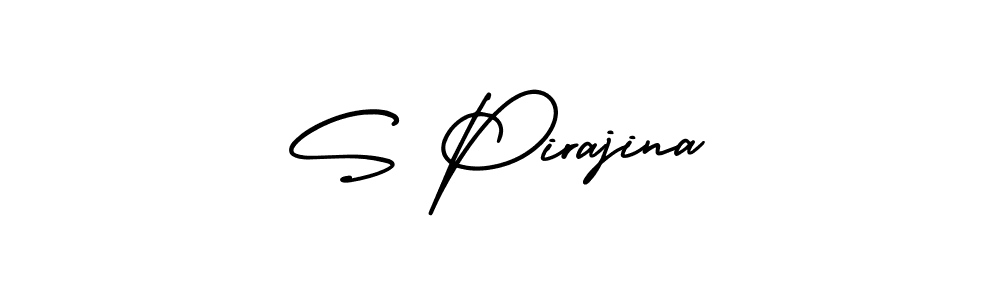 if you are searching for the best signature style for your name S Pirajina. so please give up your signature search. here we have designed multiple signature styles  using AmerikaSignatureDemo-Regular. S Pirajina signature style 3 images and pictures png