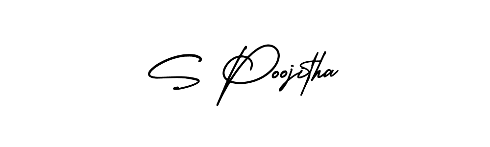 Design your own signature with our free online signature maker. With this signature software, you can create a handwritten (AmerikaSignatureDemo-Regular) signature for name S Poojitha. S Poojitha signature style 3 images and pictures png