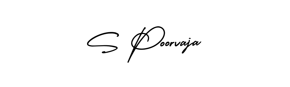 Design your own signature with our free online signature maker. With this signature software, you can create a handwritten (AmerikaSignatureDemo-Regular) signature for name S Poorvaja. S Poorvaja signature style 3 images and pictures png