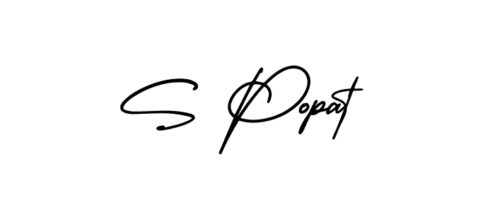 if you are searching for the best signature style for your name S Popat. so please give up your signature search. here we have designed multiple signature styles  using AmerikaSignatureDemo-Regular. S Popat signature style 3 images and pictures png