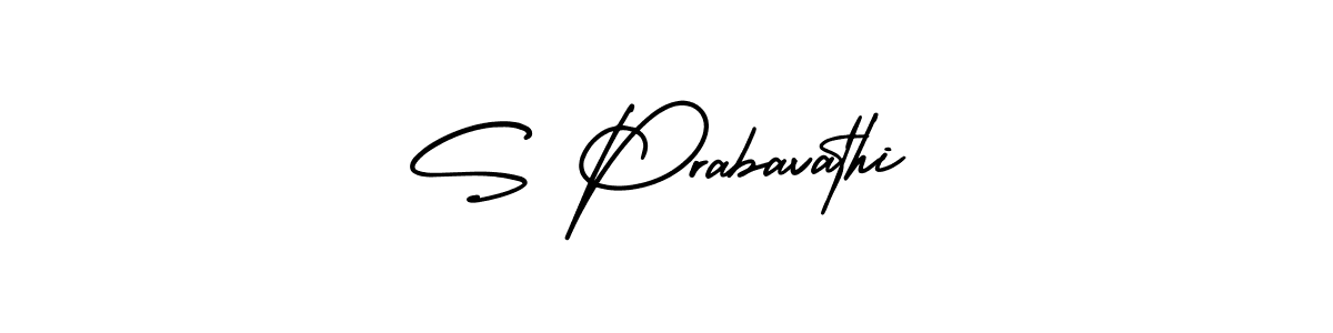 You should practise on your own different ways (AmerikaSignatureDemo-Regular) to write your name (S Prabavathi) in signature. don't let someone else do it for you. S Prabavathi signature style 3 images and pictures png