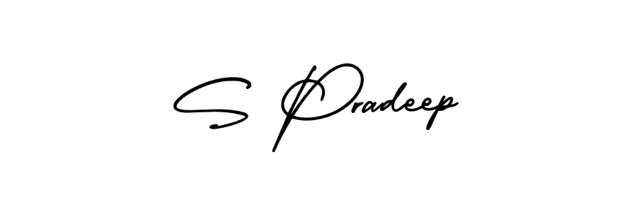 Create a beautiful signature design for name S Pradeep. With this signature (AmerikaSignatureDemo-Regular) fonts, you can make a handwritten signature for free. S Pradeep signature style 3 images and pictures png