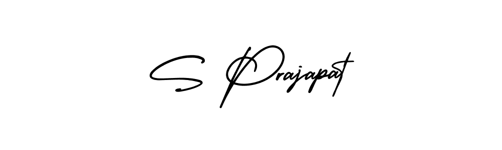 This is the best signature style for the S Prajapat name. Also you like these signature font (AmerikaSignatureDemo-Regular). Mix name signature. S Prajapat signature style 3 images and pictures png