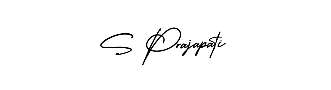 S Prajapati stylish signature style. Best Handwritten Sign (AmerikaSignatureDemo-Regular) for my name. Handwritten Signature Collection Ideas for my name S Prajapati. S Prajapati signature style 3 images and pictures png