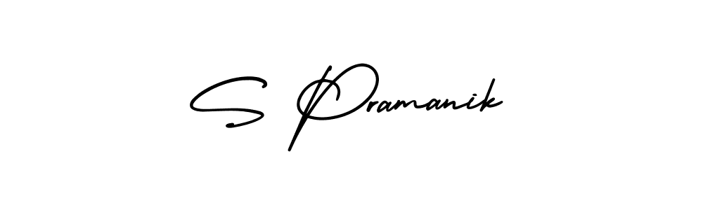 Design your own signature with our free online signature maker. With this signature software, you can create a handwritten (AmerikaSignatureDemo-Regular) signature for name S Pramanik. S Pramanik signature style 3 images and pictures png