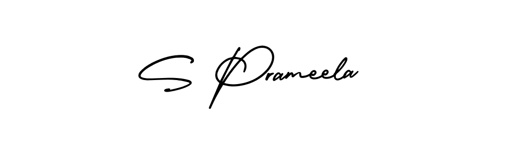 Make a beautiful signature design for name S Prameela. With this signature (AmerikaSignatureDemo-Regular) style, you can create a handwritten signature for free. S Prameela signature style 3 images and pictures png