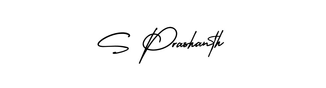 How to make S Prashanth name signature. Use AmerikaSignatureDemo-Regular style for creating short signs online. This is the latest handwritten sign. S Prashanth signature style 3 images and pictures png