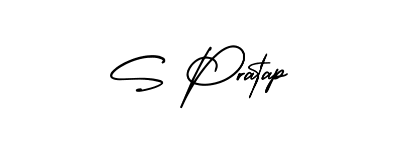 Design your own signature with our free online signature maker. With this signature software, you can create a handwritten (AmerikaSignatureDemo-Regular) signature for name S Pratap. S Pratap signature style 3 images and pictures png