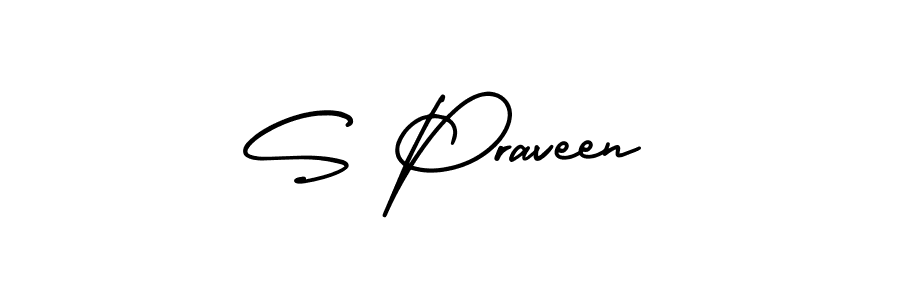 How to Draw S Praveen signature style? AmerikaSignatureDemo-Regular is a latest design signature styles for name S Praveen. S Praveen signature style 3 images and pictures png