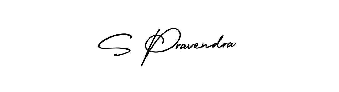 This is the best signature style for the S Pravendra name. Also you like these signature font (AmerikaSignatureDemo-Regular). Mix name signature. S Pravendra signature style 3 images and pictures png