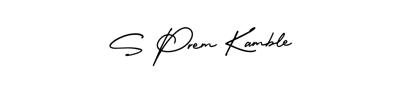 How to make S Prem Kamble name signature. Use AmerikaSignatureDemo-Regular style for creating short signs online. This is the latest handwritten sign. S Prem Kamble signature style 3 images and pictures png