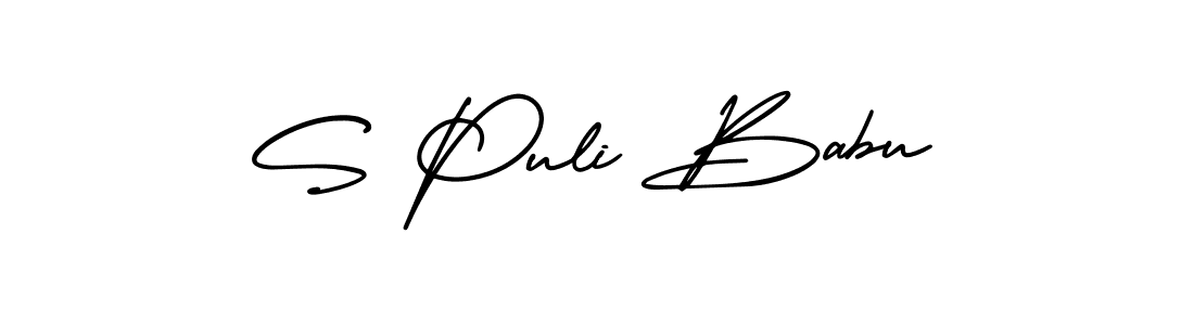 Create a beautiful signature design for name S Puli Babu. With this signature (AmerikaSignatureDemo-Regular) fonts, you can make a handwritten signature for free. S Puli Babu signature style 3 images and pictures png