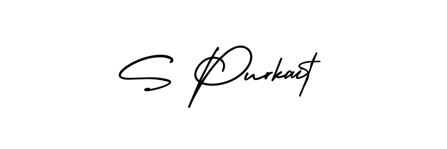 The best way (AmerikaSignatureDemo-Regular) to make a short signature is to pick only two or three words in your name. The name S Purkait include a total of six letters. For converting this name. S Purkait signature style 3 images and pictures png
