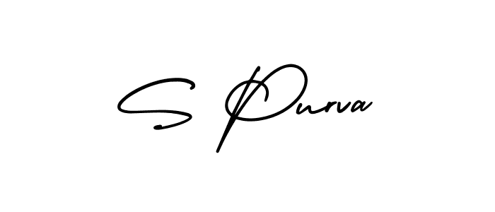 Similarly AmerikaSignatureDemo-Regular is the best handwritten signature design. Signature creator online .You can use it as an online autograph creator for name S Purva. S Purva signature style 3 images and pictures png