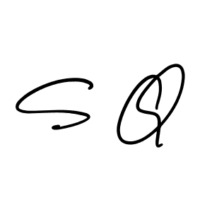 How to make S Q name signature. Use AmerikaSignatureDemo-Regular style for creating short signs online. This is the latest handwritten sign. S Q signature style 3 images and pictures png