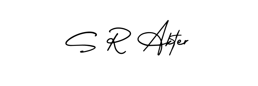 if you are searching for the best signature style for your name S R Akter. so please give up your signature search. here we have designed multiple signature styles  using AmerikaSignatureDemo-Regular. S R Akter signature style 3 images and pictures png