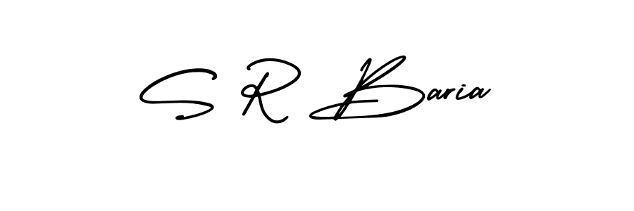 Use a signature maker to create a handwritten signature online. With this signature software, you can design (AmerikaSignatureDemo-Regular) your own signature for name S R Baria. S R Baria signature style 3 images and pictures png