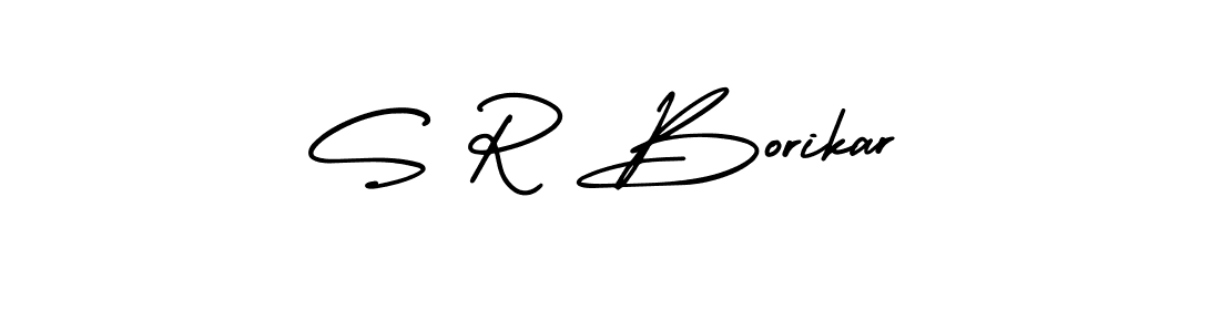 Create a beautiful signature design for name S R Borikar. With this signature (AmerikaSignatureDemo-Regular) fonts, you can make a handwritten signature for free. S R Borikar signature style 3 images and pictures png