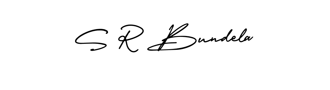 You should practise on your own different ways (AmerikaSignatureDemo-Regular) to write your name (S R Bundela) in signature. don't let someone else do it for you. S R Bundela signature style 3 images and pictures png