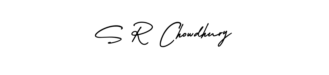 How to make S R Chowdhury name signature. Use AmerikaSignatureDemo-Regular style for creating short signs online. This is the latest handwritten sign. S R Chowdhury signature style 3 images and pictures png