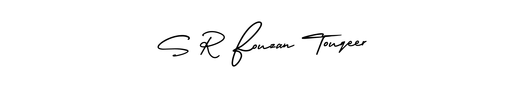 How to Draw S R Fouzan Touqeer signature style? AmerikaSignatureDemo-Regular is a latest design signature styles for name S R Fouzan Touqeer. S R Fouzan Touqeer signature style 3 images and pictures png