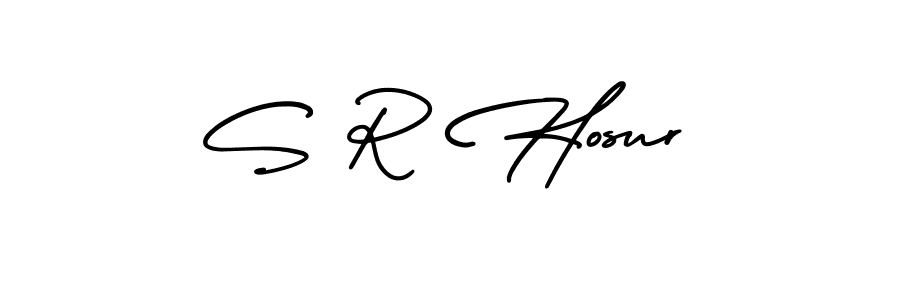 Create a beautiful signature design for name S R Hosur. With this signature (AmerikaSignatureDemo-Regular) fonts, you can make a handwritten signature for free. S R Hosur signature style 3 images and pictures png