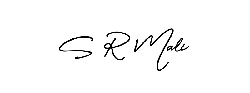 You should practise on your own different ways (AmerikaSignatureDemo-Regular) to write your name (S R Mali) in signature. don't let someone else do it for you. S R Mali signature style 3 images and pictures png