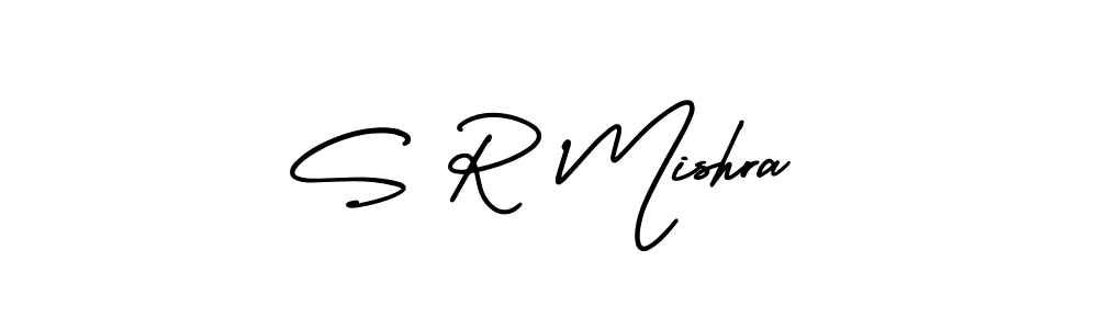 You should practise on your own different ways (AmerikaSignatureDemo-Regular) to write your name (S R Mishra) in signature. don't let someone else do it for you. S R Mishra signature style 3 images and pictures png