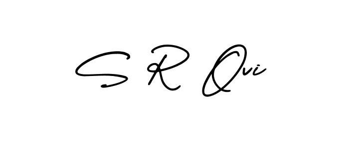 The best way (AmerikaSignatureDemo-Regular) to make a short signature is to pick only two or three words in your name. The name S R Ovi include a total of six letters. For converting this name. S R Ovi signature style 3 images and pictures png
