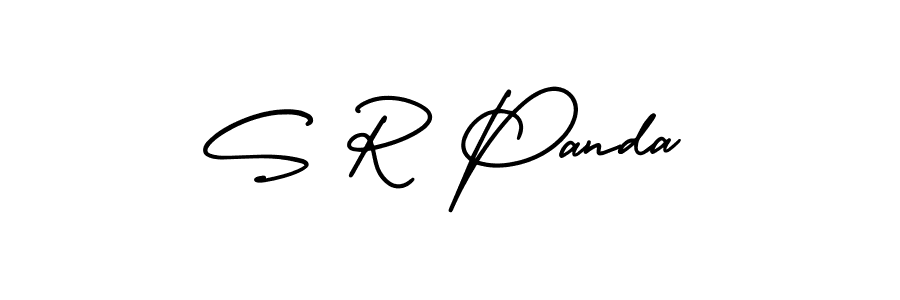 You should practise on your own different ways (AmerikaSignatureDemo-Regular) to write your name (S R Panda) in signature. don't let someone else do it for you. S R Panda signature style 3 images and pictures png