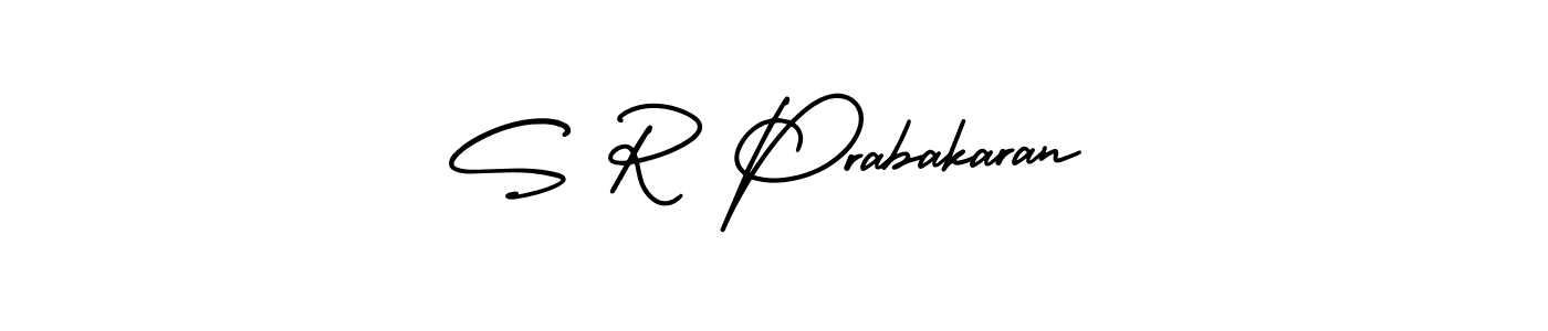 How to make S R Prabakaran name signature. Use AmerikaSignatureDemo-Regular style for creating short signs online. This is the latest handwritten sign. S R Prabakaran signature style 3 images and pictures png