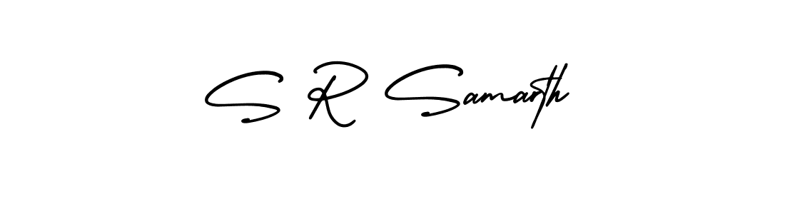 Use a signature maker to create a handwritten signature online. With this signature software, you can design (AmerikaSignatureDemo-Regular) your own signature for name S R Samarth. S R Samarth signature style 3 images and pictures png