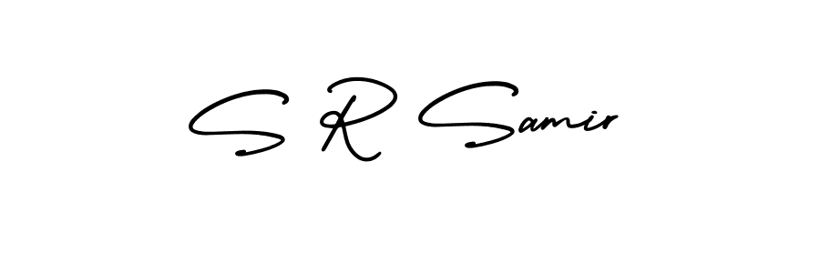 Design your own signature with our free online signature maker. With this signature software, you can create a handwritten (AmerikaSignatureDemo-Regular) signature for name S R Samir. S R Samir signature style 3 images and pictures png